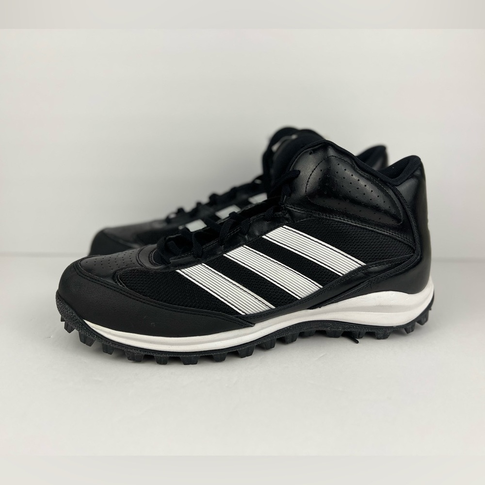 Adidas Turf Hog LX Mid Football Cleats Black White G67095 Men's Size 13.5 - NEW